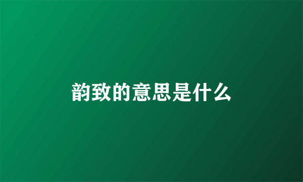韵致的意思是什么