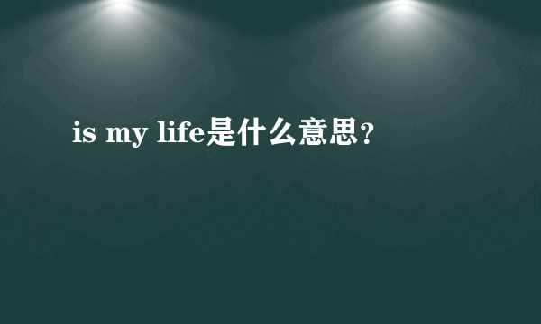 is my life是什么意思？