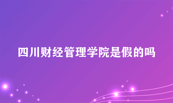 四川财经管理学院是假的吗