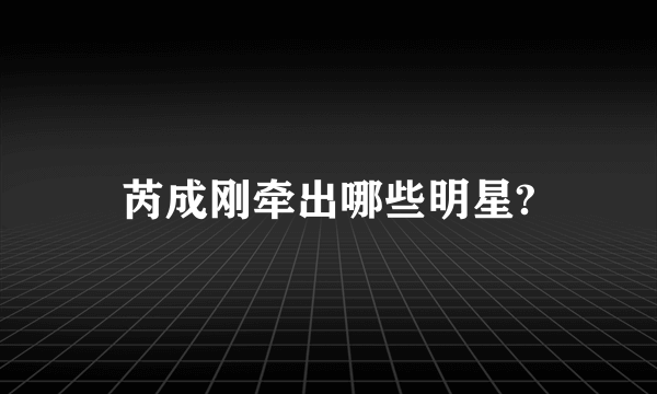 芮成刚牵出哪些明星?