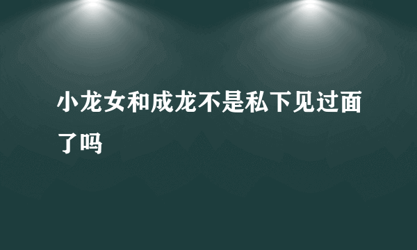 小龙女和成龙不是私下见过面了吗