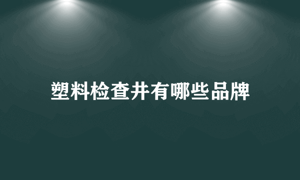 塑料检查井有哪些品牌