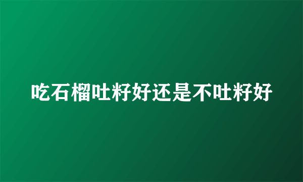 吃石榴吐籽好还是不吐籽好