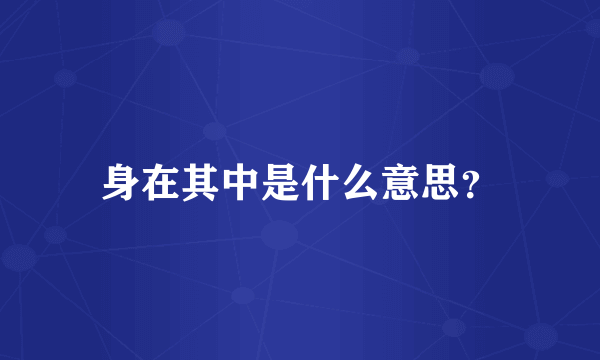 身在其中是什么意思？