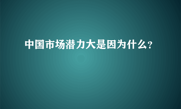 中国市场潜力大是因为什么？