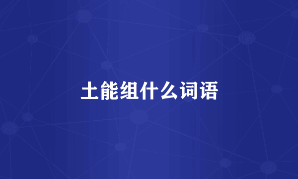 土能组什么词语