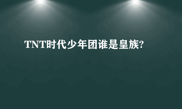 TNT时代少年团谁是皇族?