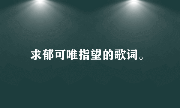 求郁可唯指望的歌词。