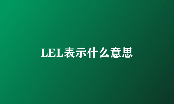 LEL表示什么意思
