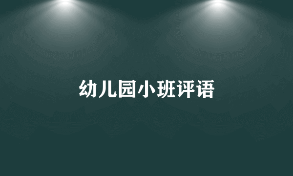 幼儿园小班评语