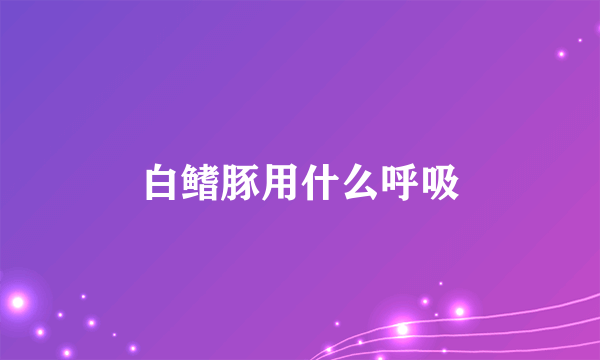 白鳍豚用什么呼吸