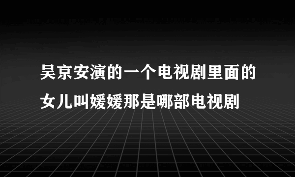 吴京安演的一个电视剧里面的女儿叫媛媛那是哪部电视剧