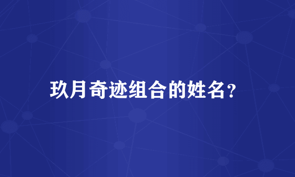 玖月奇迹组合的姓名？