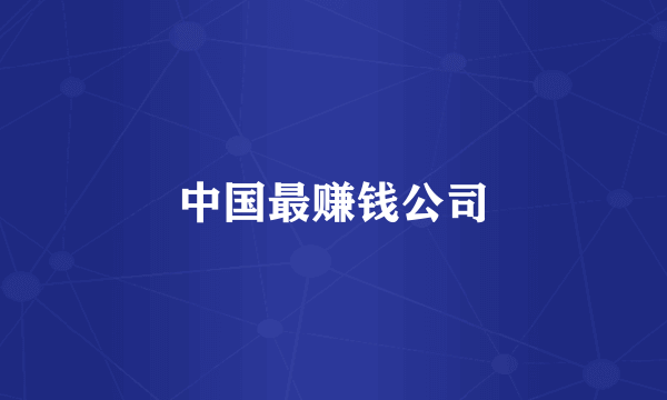 中国最赚钱公司