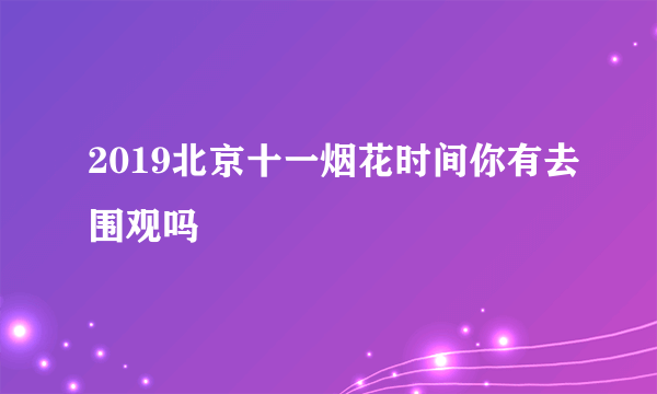 2019北京十一烟花时间你有去围观吗