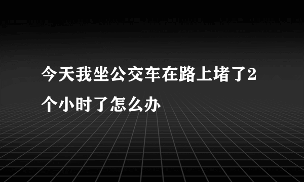 今天我坐公交车在路上堵了2个小时了怎么办