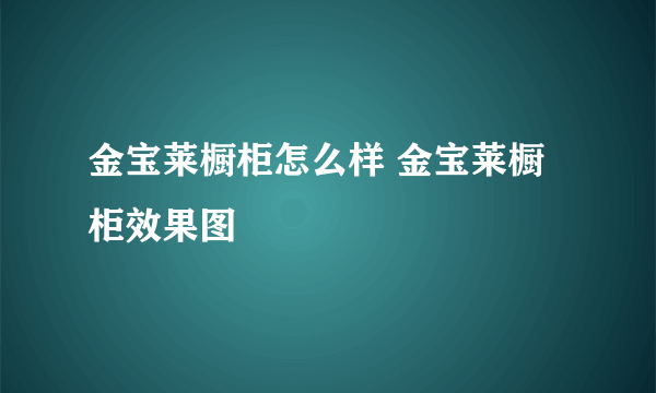 金宝莱橱柜怎么样 金宝莱橱柜效果图