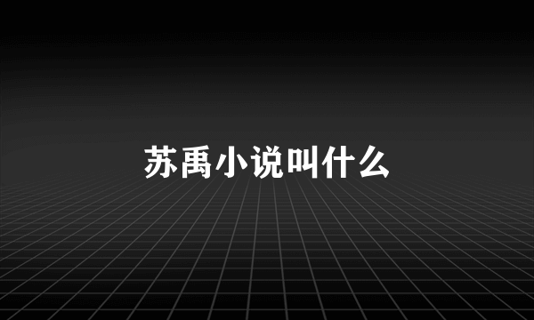 苏禹小说叫什么
