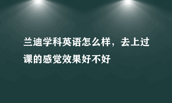 兰迪学科英语怎么样，去上过课的感觉效果好不好
