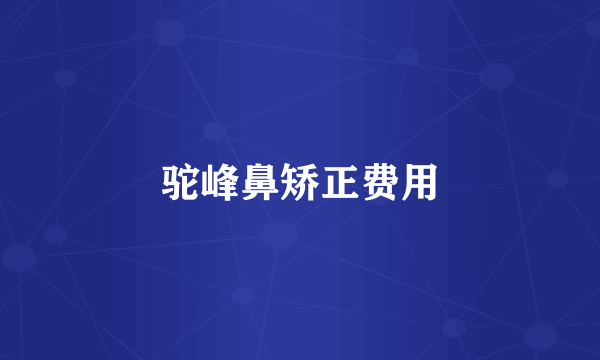 驼峰鼻矫正费用