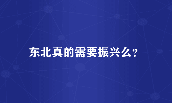 东北真的需要振兴么？