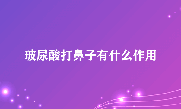 玻尿酸打鼻子有什么作用
