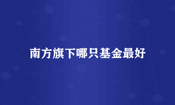 南方旗下哪只基金最好
