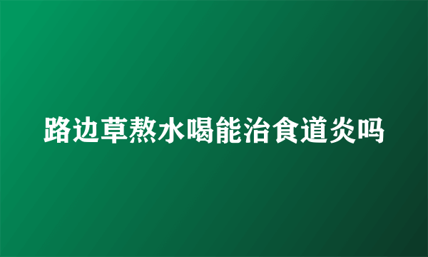 路边草熬水喝能治食道炎吗
