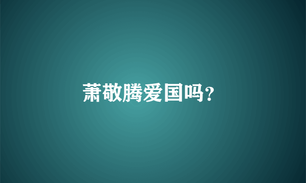 萧敬腾爱国吗？