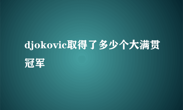 djokovic取得了多少个大满贯冠军