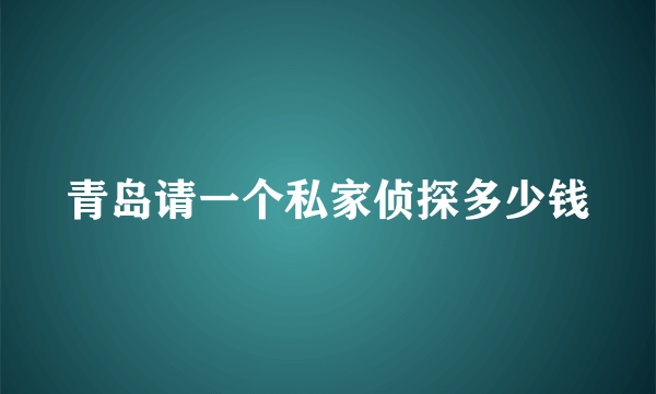 青岛请一个私家侦探多少钱