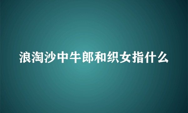 浪淘沙中牛郎和织女指什么