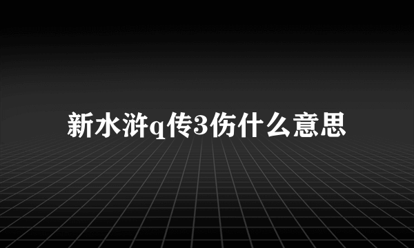 新水浒q传3伤什么意思