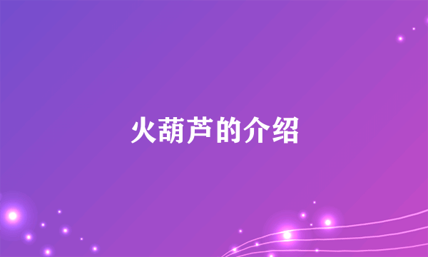 火葫芦的介绍