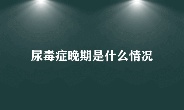 尿毒症晚期是什么情况