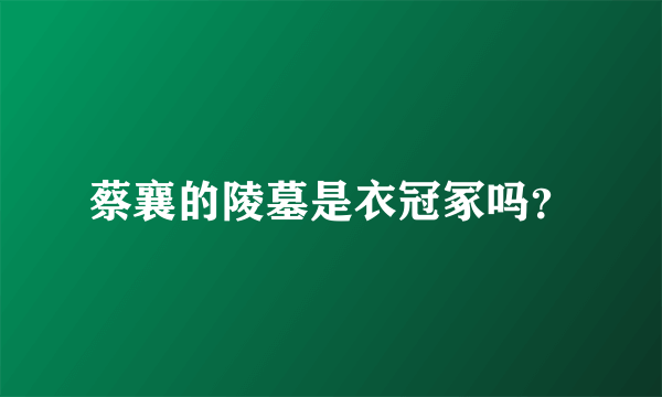 蔡襄的陵墓是衣冠冢吗？