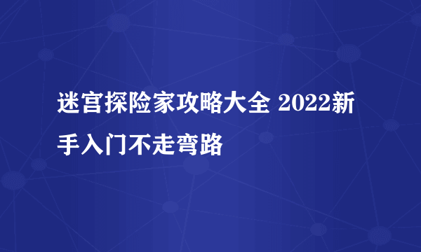 迷宫探险家攻略大全 2022新手入门不走弯路