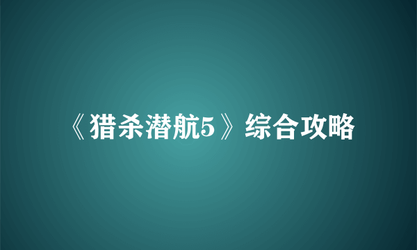 《猎杀潜航5》综合攻略