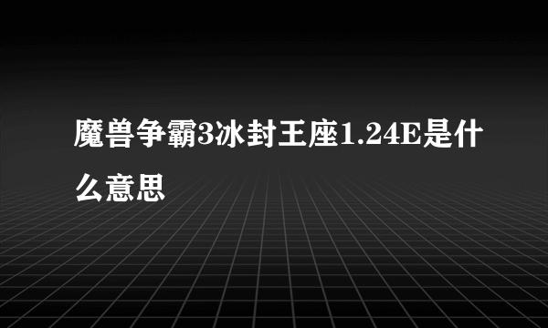 魔兽争霸3冰封王座1.24E是什么意思