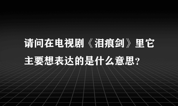 请问在电视剧《泪痕剑》里它主要想表达的是什么意思？