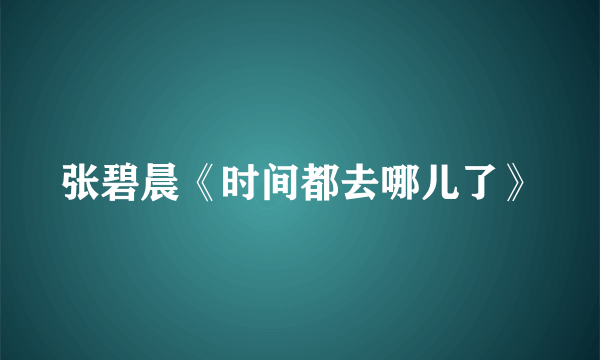 张碧晨《时间都去哪儿了》