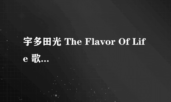 宇多田光 The Flavor Of Life 歌词的罗马发音