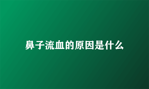 鼻子流血的原因是什么
