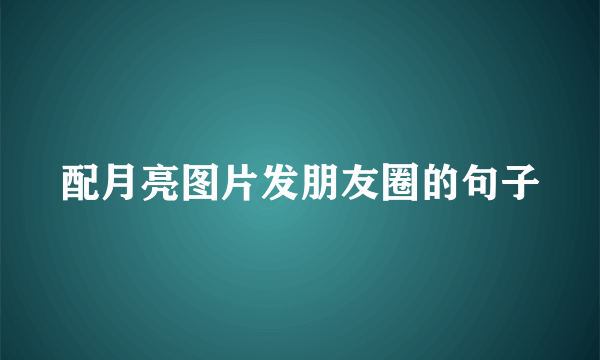 配月亮图片发朋友圈的句子