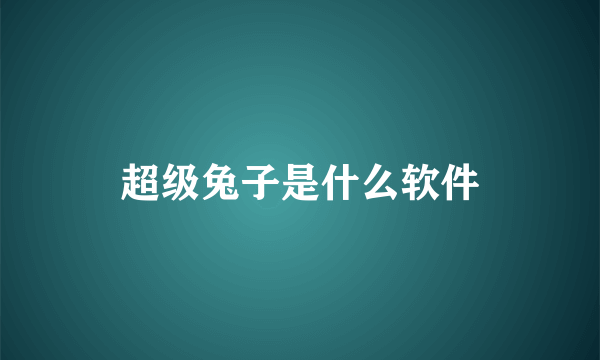 超级兔子是什么软件