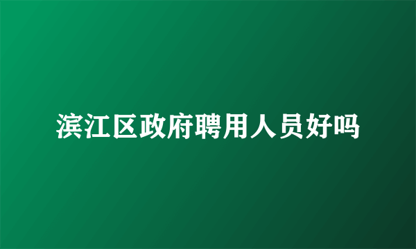 滨江区政府聘用人员好吗