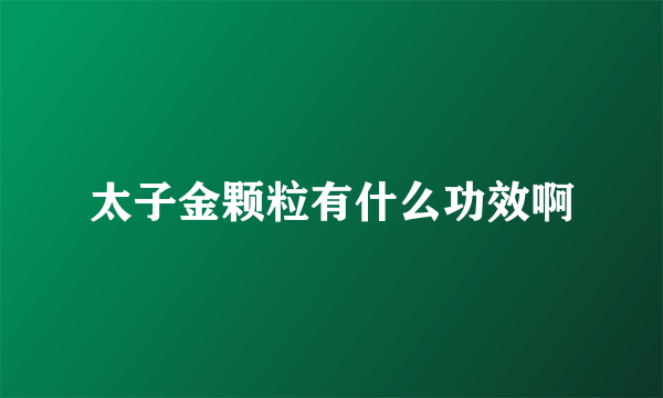 太子金颗粒有什么功效啊