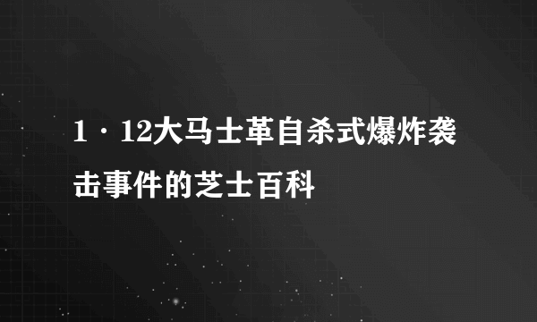 1·12大马士革自杀式爆炸袭击事件的芝士百科