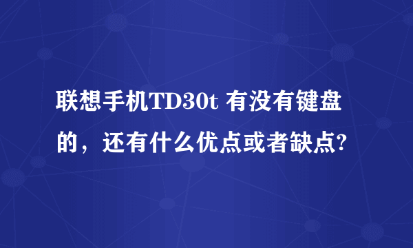 联想手机TD30t 有没有键盘的，还有什么优点或者缺点?