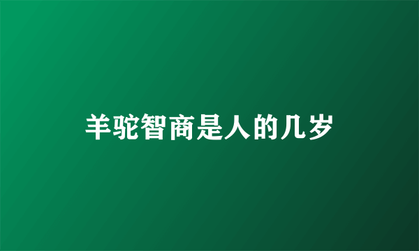 羊驼智商是人的几岁